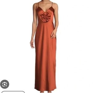 Gianni Bini Rust Satin Maxi Skirt